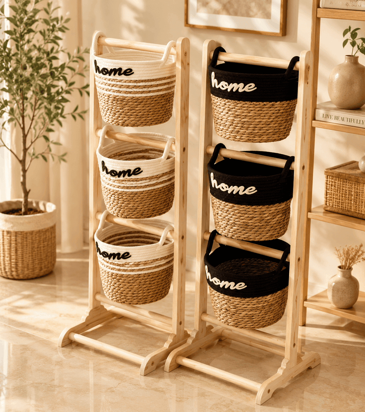 Плетена Организерска Полица Home со 3 Корпи — image 1